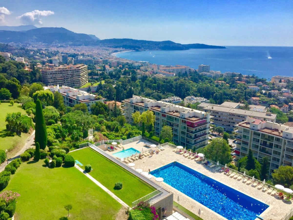 Appartement 2 Pieces Vue Mer A Nice Fabron Les Constellations Piscine 10Mn Promenade Des Anglais Экстерьер фото